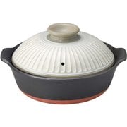 萬古焼 銀峯 菊花 IH対応 土鍋 9号 3-4人用/IH・直火対応/日本製/粉引 ホワイト 19044
