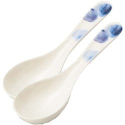 萬古焼 小レンゲ 16cm 2個セット 水玉 18425（2）