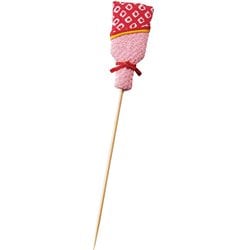 竹製品 飾り串 ピック 13cm 3本組 推し色PICS ちりめんピック羽子板/天然竹/日本製/ピンク 19023