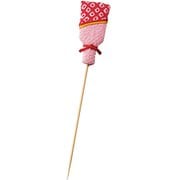 竹製品 飾り串 ピック 13cm 3本組 推し色PICS ちりめんピック羽子板/天然竹/日本製/ピンク 19023