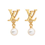 M01585 ピアス・LVアイコニック ルイザ ゴールド/ホワイトレジンパール