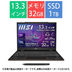 ノートパソコン/msi Summit 13 AI＋ Evo A2/13.3型/Core Ultra 7 プロセッサー 258V/インテル Arc 140V GPU/メモリ 32GB/SSD 1TB/Windows 11 Pro/インクブラック Summit-13-AI＋Evo-A2VMTG-4779JP