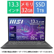 ノートパソコン/msi Prestige 13 AI+ Evo A2/13.3型/Core Ultra 7 プロセッサー 258V/インテル Arc 140V GPU/メモリ 32GB/SSD 1TB/Windows 11 Pro/ステラグレイ Prestige-13-AI+Evo-A2VMG-4889JP