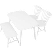 BT-8626-42-25-WH-4S [ダイニング4点セット テーブル：幅120×奥行75×高さ70cm/チェア：幅50×奥行55×高さ85×座面高42cm/ベンチ：幅91×奥行44×高さ40cm]
