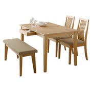 ダイニング4点セット テーブル:幅120×奥行75×高さ70cm/チェア:幅44×奥行50.5×高さ86×座面高43cm/ベンチ:幅100×奥行33×高さ43×座面高43cm MI-861035NABE-4S