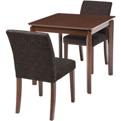 ダイニング3点セット テーブル：幅75×奥行75×高さ70.5cm/チェア：幅43×奥行57×高さ81×座面高44cm VDS-7301DBBR-3S