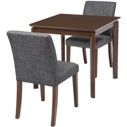 ダイニング3点セット テーブル：幅75×奥行75×高さ70.5cm/チェア：幅43×奥行57×高さ81×座面高44cm VDS-7301DBGY-3S
