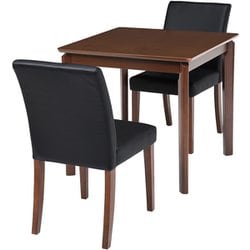 ダイニング3点セット テーブル：幅75×奥行75×高さ70.5cm/チェア：幅43×奥行57×高さ81×座面高44cm VDS-7301DBPB-3S