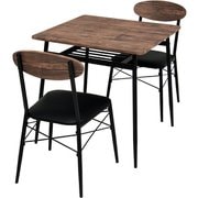 ダイニング3点セット テーブル:幅70×奥行70×高さ70cm/チェア:幅45×奥行50×高さ76×座面高42cm LDS-4743BK
