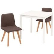 ダイニング3点セット テーブル：幅75×奥行75×高さ72cm/チェア：幅44×奥行51×高さ74×座面高41cm SH-8620WH-22BR-3S