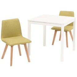 ダイニング3点セット テーブル：幅75×奥行75×高さ72cm/チェア：幅44×奥行51×高さ74×床面高41cm SH-8620WH-22GR-3S