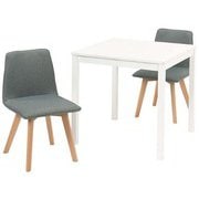 ダイニング3点セット テーブル：幅75×奥行75×高さ72cm/チェア：幅44×奥行51×高さ74×床面高41cm SH-8620WH-22GY-3S