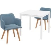 ダイニング3点セット テーブル：幅75×奥行75×高さ72cm/チェア：幅52×奥行54×高さ72×床面高42cm SH-8620WH-23BL-3S