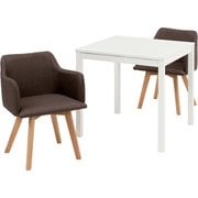 ダイニング3点セット テーブル：幅75×奥行75×高さ72cm/チェア：幅52×奥行54×高さ72×床面高42cm SH-8620WH-23BR-3S