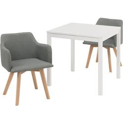 ダイニング3点セット テーブル：幅75×奥行75×高さ72cm/チェア：幅52×奥行54×高さ72×座面高42cm SH-8620WH-23GY-3S