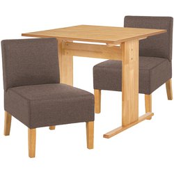 ダイニング3点セット テーブル：幅75×奥行75×高さ65cm/チェア（1P）：幅51×奥行64.5×高さ77×座面高42cm SH-8639NA-BR-3S
