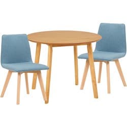 ダイニング3点セット テーブル：幅90×奥行90×高さ70cm/チェア：幅44×奥行51×高さ74×座面高41cm SH-8640LNT-22BL-3S