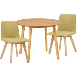 ダイニング3点セット テーブル：幅90×奥行90×高さ70cm/チェア：幅44×奥行51×高さ74×座面高41cm SH-8640LNT-22GR-3S