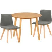 ダイニング3点セット テーブル:幅90×奥行90×高さ70cm/チェア:幅44×奥行51×高さ74×座面高41cm SH-8640LNT-22GY-3S