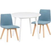 ダイニング3点セット テーブル:幅90×奥行90×高さ70cm/チェア:幅44×奥行51×高さ74×座面高41cm SH-8640WH-22BL-3S