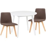 ダイニング3点セット テーブル:幅90×奥行90×高さ70cm/チェア:幅44×奥行51×高さ74×座面高41cm SH-8640WH-22BR-3S