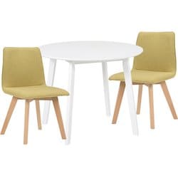 ダイニング3点セット テーブル：幅90×奥行90×高さ70cm/チェア：幅44×奥行51×高さ74×座面高41cm SH-8640WH-22GR-3S