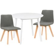 ダイニング3点セット テーブル:幅90×奥行90×高さ70cm/チェア:幅44×奥行51×高さ74×座面高41cm SH-8640WH-22GY-3S