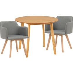 ダイニング3点セット テーブル：幅90×奥行90×高さ70cm/チェア：幅52×奥行54×高さ72×座面高42cm SH-8640LNT-23GY-3S