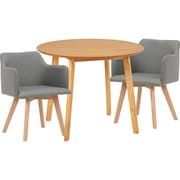 ダイニング3点セット テーブル:幅90×奥行90×高さ70cm/チェア:幅52×奥行54×高さ72×座面高42cm SH-8640LNT-23GY-3S