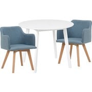 ダイニング3点セット テーブル:幅90×奥行90×高さ70cm/チェア:幅52×奥行54×高さ72×座面高42cm SH-8640WH-23BL-3S