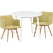 ダイニング3点セット テーブル:幅90×奥行90×高さ70cm/チェア:幅52×奥行54×高さ72×座面高42cm SH-8640WH-23GR-3S