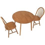 SH-8640-24-LBR-3S [ダイニング3点セット テーブル：幅90×奥行90×高さ70cm/チェア：幅47×奥行52×高さ88×座面高42cm]