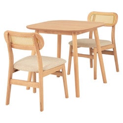 ダイニング3点セット テーブル：幅75×奥行75×高さ70cm/チェア：幅46.5×奥行54.5×高さ76×座面高42cm BT-8627LNT54NA3S