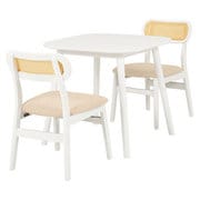 ダイニング3点セット テーブル:幅75×奥行75×高さ70cm/チェア:幅46.5×奥行54.5×高さ76×座面高42cm BT-8627WH54WH3S