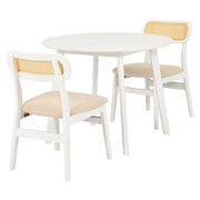 ダイニング3点セット テーブル:幅90×奥行90×高さ70cm/チェア:幅46.5×奥行54.5×高さ76×座面高42cm SH-B8640WH54WH3S