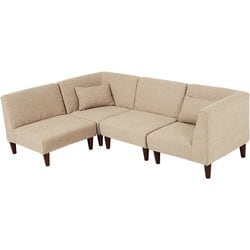 ソファ4点セット 1P：幅71×奥行71×高さ66/53×座面高33/20cm/コーナー：幅71×奥行71×高さ66/53×座面高33/20cm フラットS-BE-4S