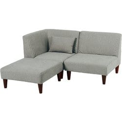 ソファ3点セット 1P：幅71×奥行71×高さ66/53×座面高33/20cm/コーナー：幅71×奥行71×高さ66/53×座面高33/20cm/オットマン：幅71×奥行71×高さ33/20cm フラットS-GY-3S