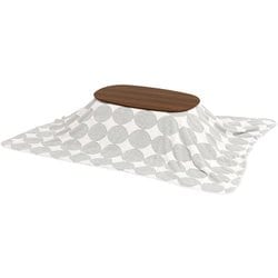 こたつ+うす掛け布団 2点セット こたつ：幅90×奥行50×高さ35.5cm/掛ふとん：210×170cm カルミナ950WN+スノウ950SGY