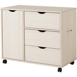 キャスター付きチェスト 幅80×奥行40×高さ67cm RCC-1552WS