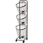 KR-3973DBR [3段ランドリーラック（丸型） 幅34.5×奥行39×高さ124cm]