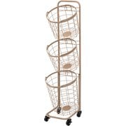 KR-3973LT [3段ランドリーラック（丸型） 幅34.5×奥行39×高さ124cm]