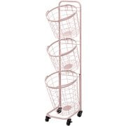 KR-3973PI [3段ランドリーラック（丸型） 幅34.5×奥行39×高さ124cm]