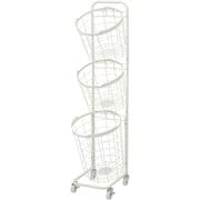KR-3973WH [3段ランドリーラック（丸型） 幅34.5×奥行39×高さ124cm]