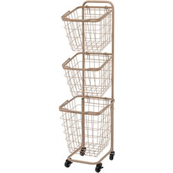 3段ランドリーラック（角型） 幅33×奥行39×高さ124cm KR-3971LT
