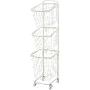 KR-3971WH [3段ランドリーラック（角型） 幅33×奥行39×高さ124cm]