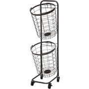 KR-3972DBR [2段ランドリーラック（丸型） 幅34.5×奥行39×高さ108cm]