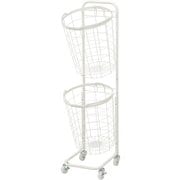 KR-3972WH [2段ランドリーラック（丸型） 幅34.5×奥行39×高さ108cm]