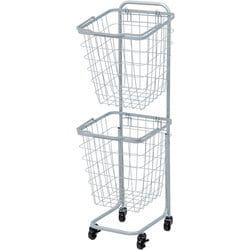 2段ランドリーラック（角型） 幅33×奥行39×高さ108cm KR-3970GY