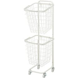 2段ランドリーラック（角型） 幅33×奥行39×高さ108cm KR-3970WH
