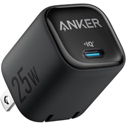 USB急速充電器 Anker Charger 25W USB PD（パワーデリバリー）対応 25W 折りたたみ式プラグ ブラック A2656111
